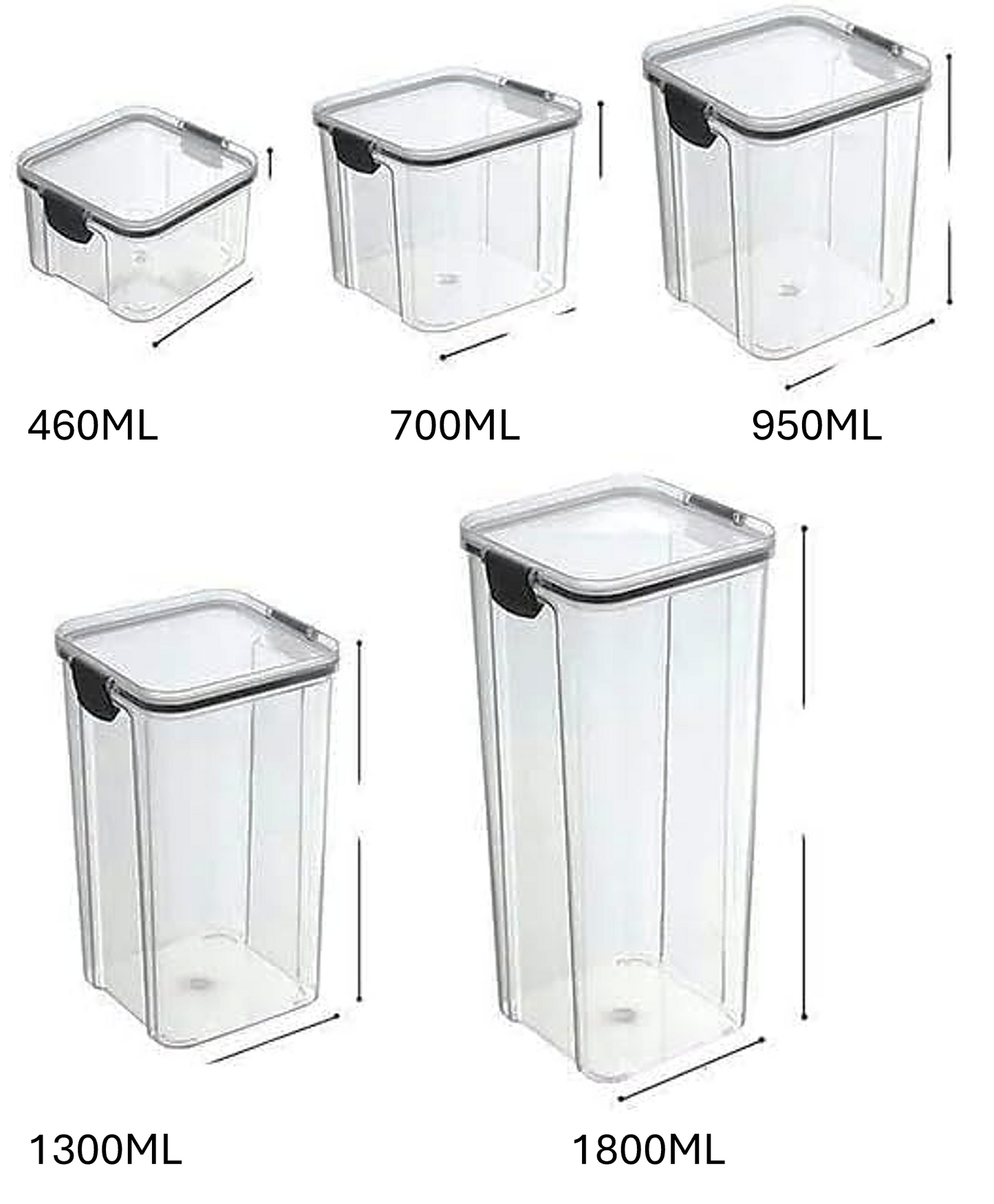 Organizador Hermético de Cocina – Set de Tarros Transparentes