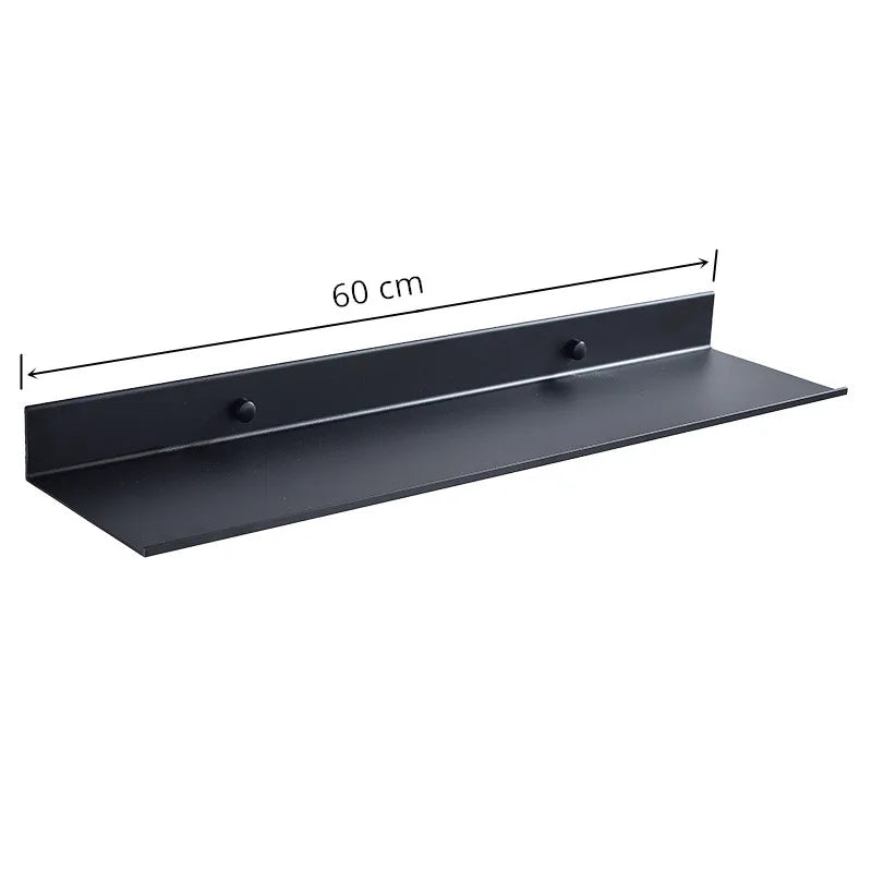 Estante de Pared Negro Mate – Aluminio Moderno 30-50cm
