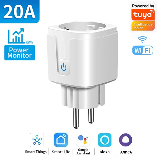 Enchufe Inteligente WiFi EU Tuya – Controla tus Dispositivos desde el Móvil o con la Voz