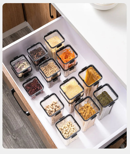 Organizador Hermético de Cocina – Set de Tarros Transparentes