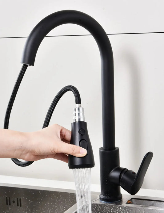 Grifo de Cocina 304 Acero Inoxidable con Ducha Extraíble