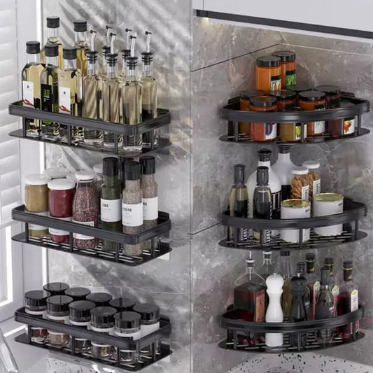 Estante de Esquina sin Taladro – Organizador de Baño Impermeable y Resistente