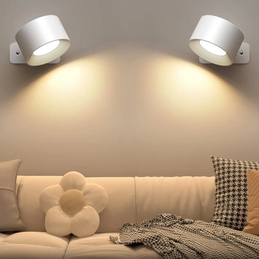 Lámpara de Pared LED Recargable 360° con Control Táctil – Moderna y Ajustable