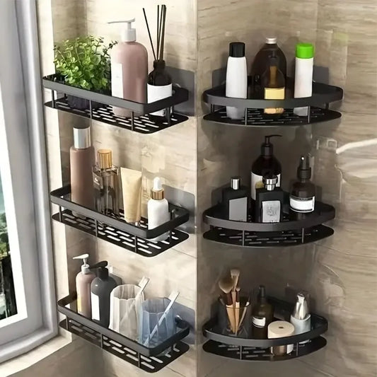 Estante de Esquina sin Taladro – Organizador de Baño Impermeable y Resistente