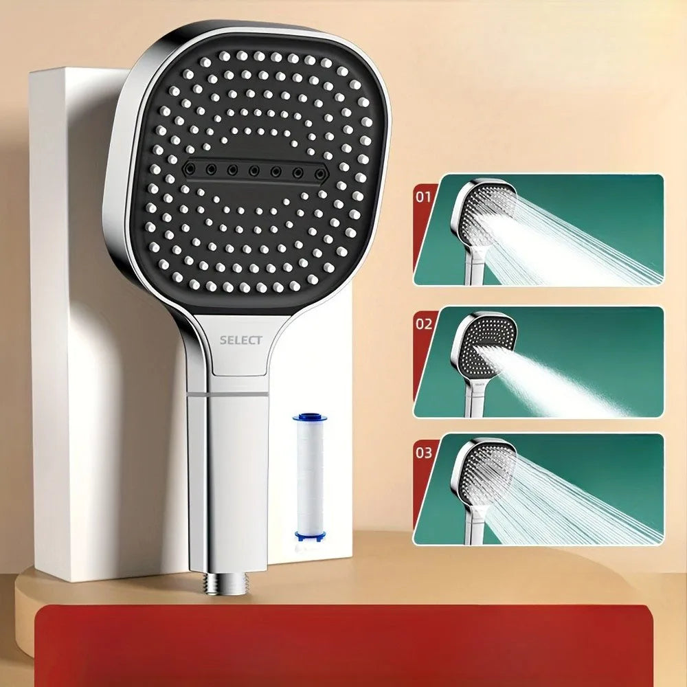 Ducha de Mano 13 cm – 3 Modos de Alta Presión con Filtro