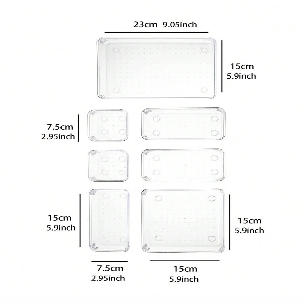 Set de 7 Organizadores Transparentes para Cajones