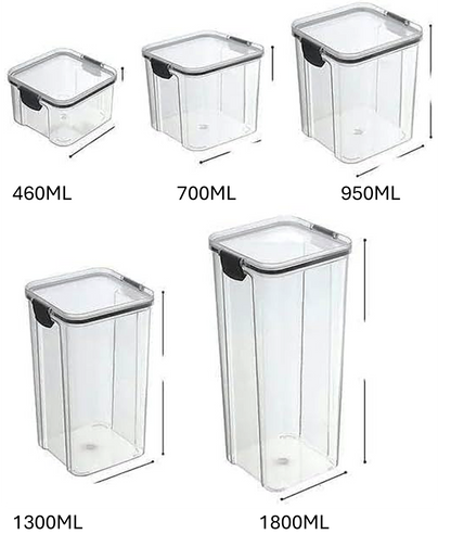Organizador Hermético de Cocina – Set de Tarros Transparentes